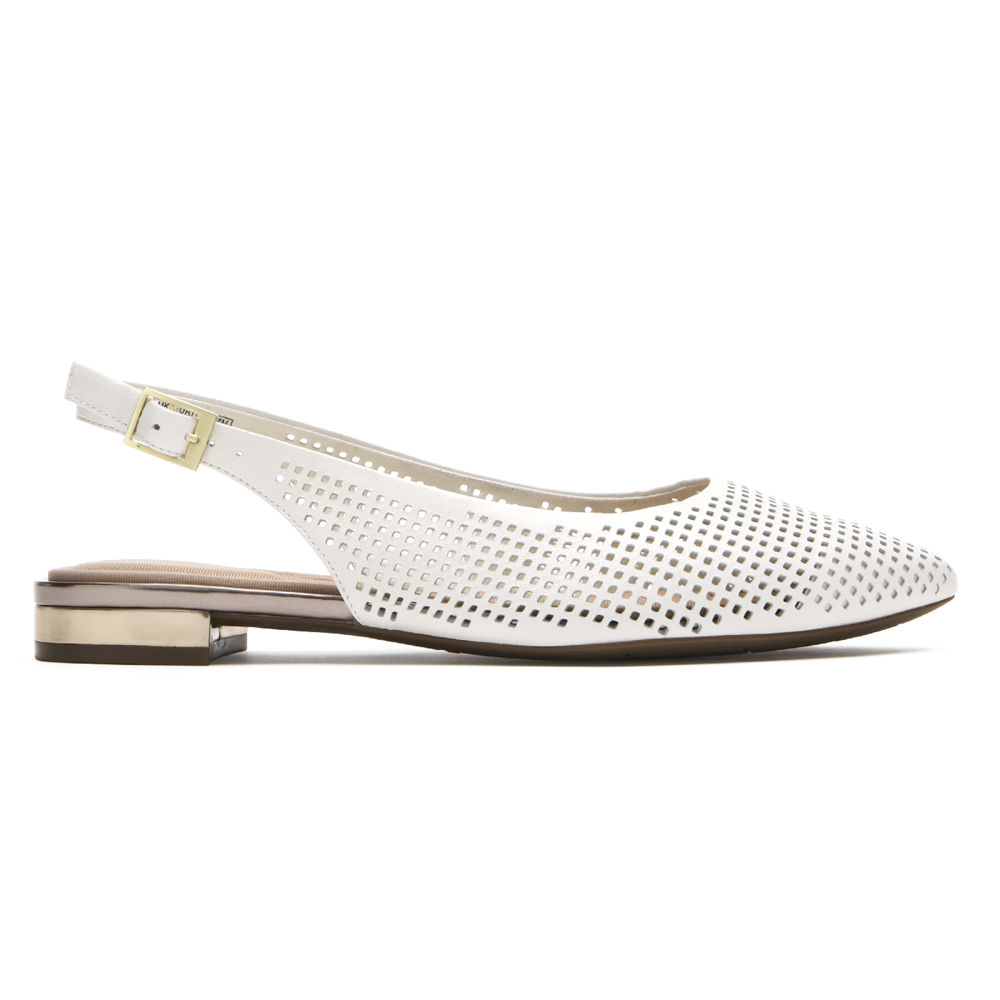 Rockport Womens Total Motion Adelyn Slingback - Flats White - LGA659732